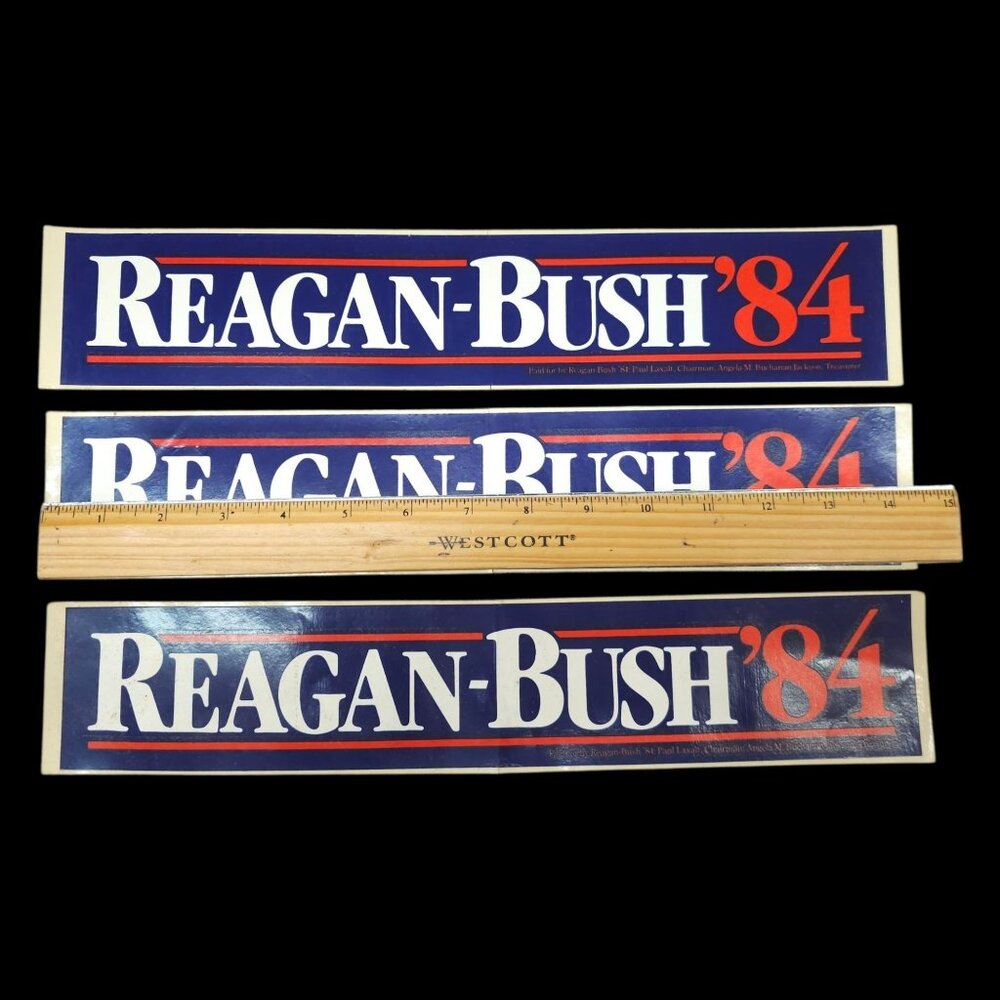 Reagan Bush 1984 Presidential Campaign Stickers Lot Of 3 Bumper Political NOS - Picture 4 of 4